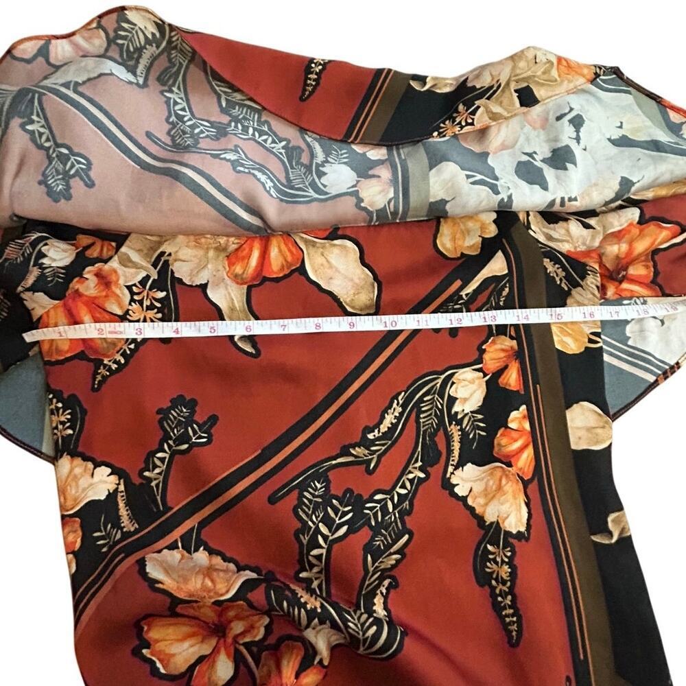 River Island Off the shoulder Satin Top copper tropical print blouse size 10 - Picture 5 of 10